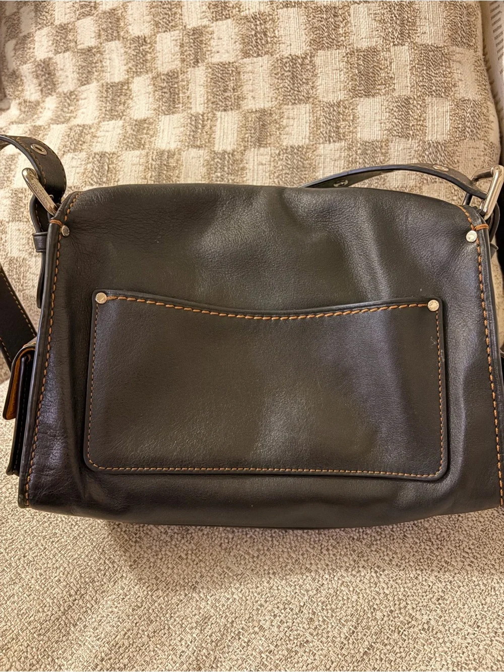 Coach Black Leather Western Tabby with Silver Hardware - Picture 2 of 5